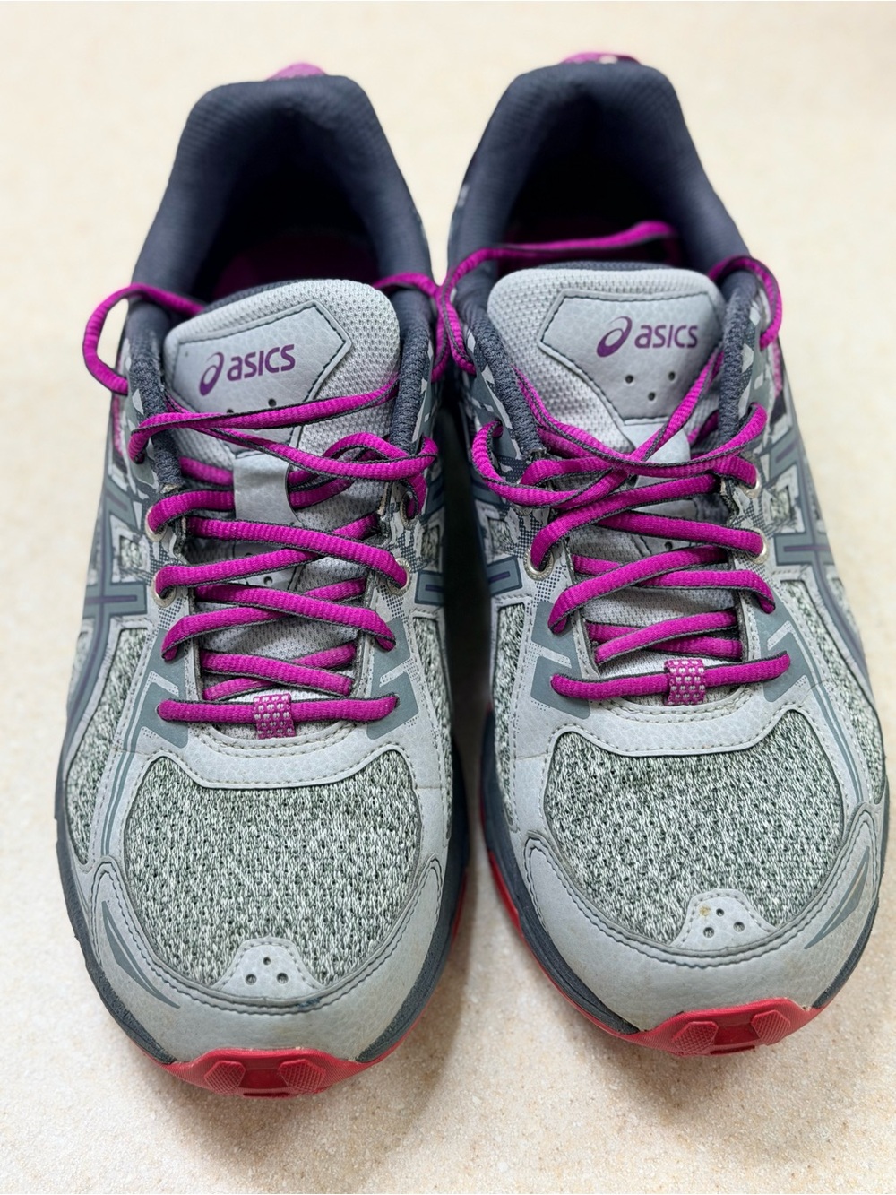 Like New ASICS Gray and Magenta Women's Athletic Running Shoes